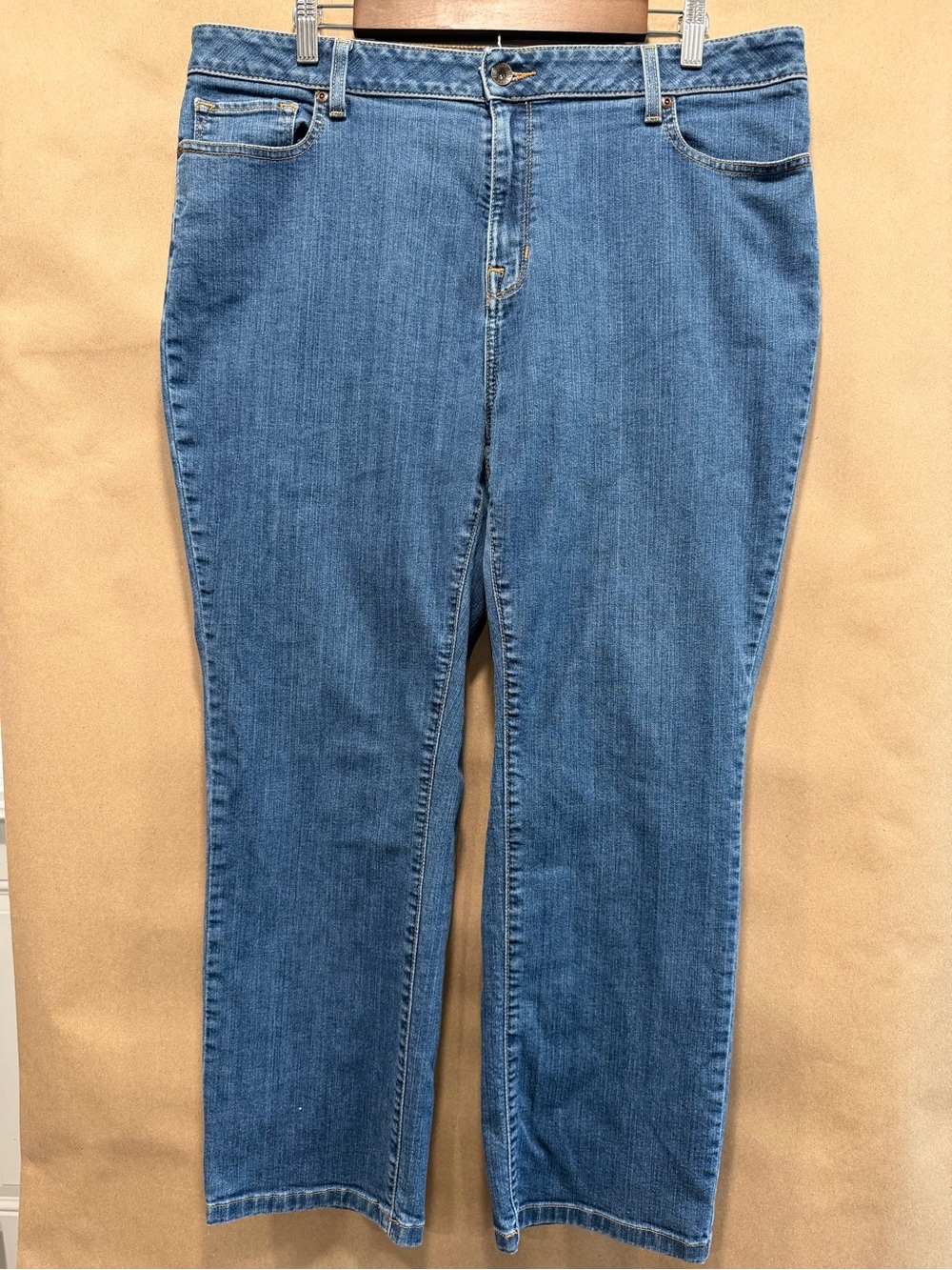 L.L. Bean Straight-Leg Jeans in Medium Blue Wash